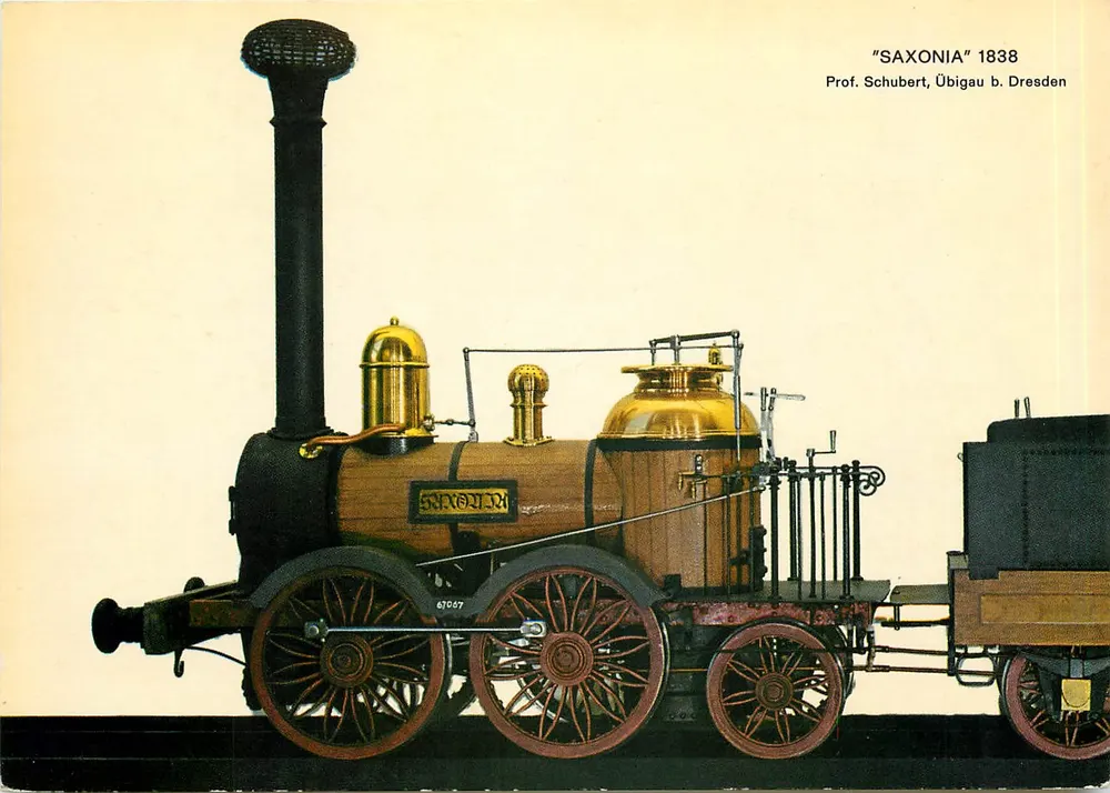 Locomotive 'SAXONIA' 1838 — Prof. Schubert, Übigau b. Dresden - Frente