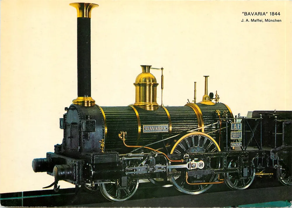 Locomotiva "Bavaria" 1844 — J. A. Maffei, München - Frente