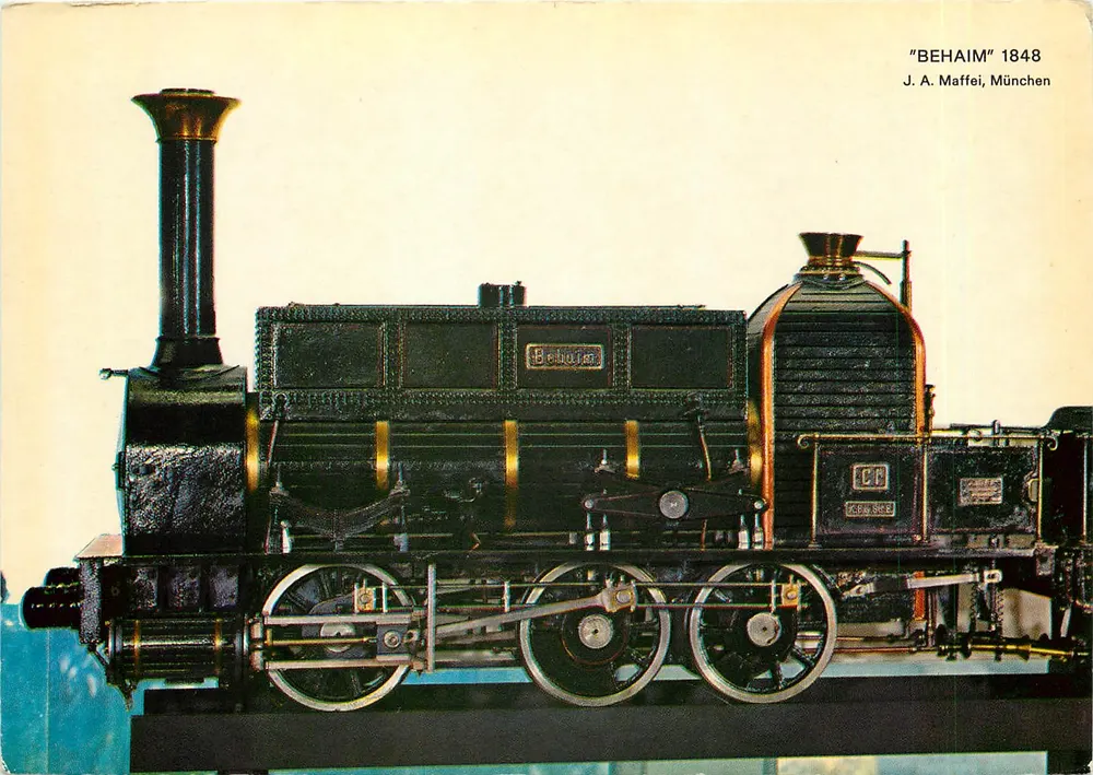 Locomotiva "BEHAIM" 1848 — modelo reduzido — J. A. Maffei, München - Frente