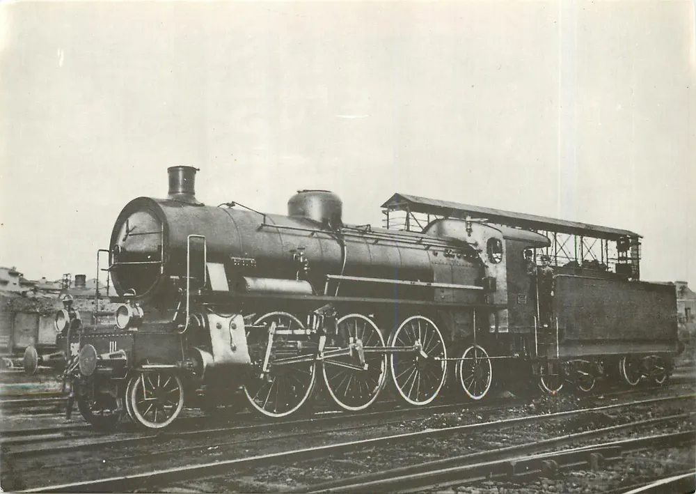 Locomotive à vapeur F.S. Gr. 685-111 — Construction Breda, Milan 1921 — Éd. Ferro, Finale Ligure - Recto