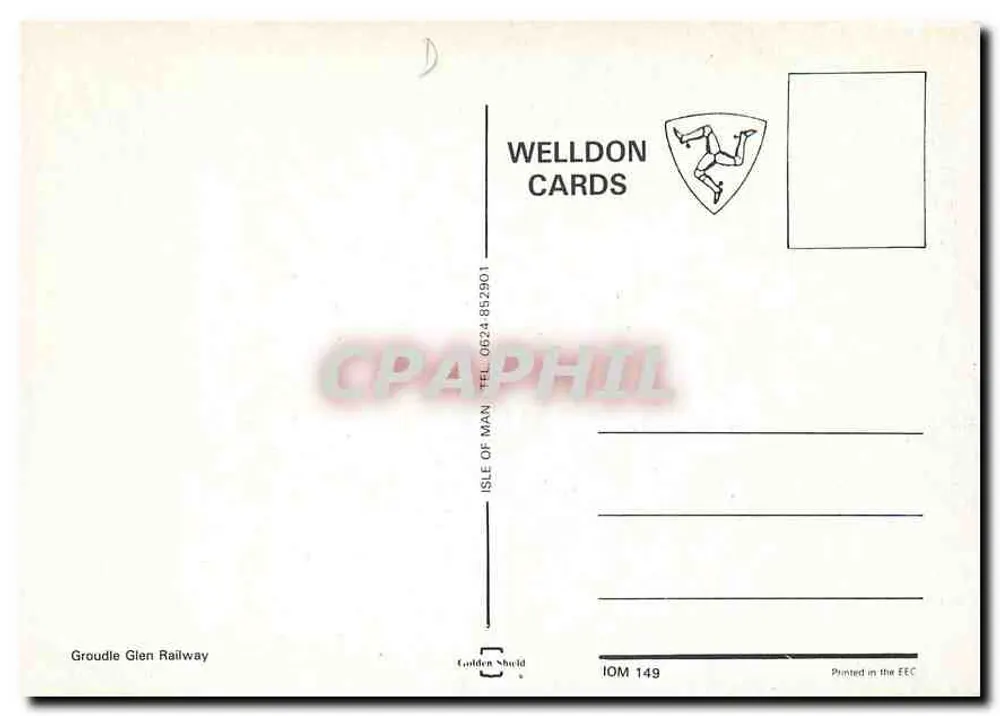 Groudale Glen Railway — Dampfzug 'Sea Lion' — Welldon Cards - Rückseite