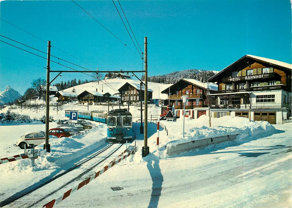Albergo Stazione — Saanenmöser, Svizzera — editore Photoglob AG, Zurigo, n° 7694 - Recto