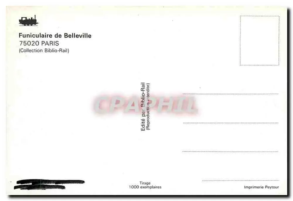 Paris - A Rue de Belleville — G. I. — n° 545 - Verso