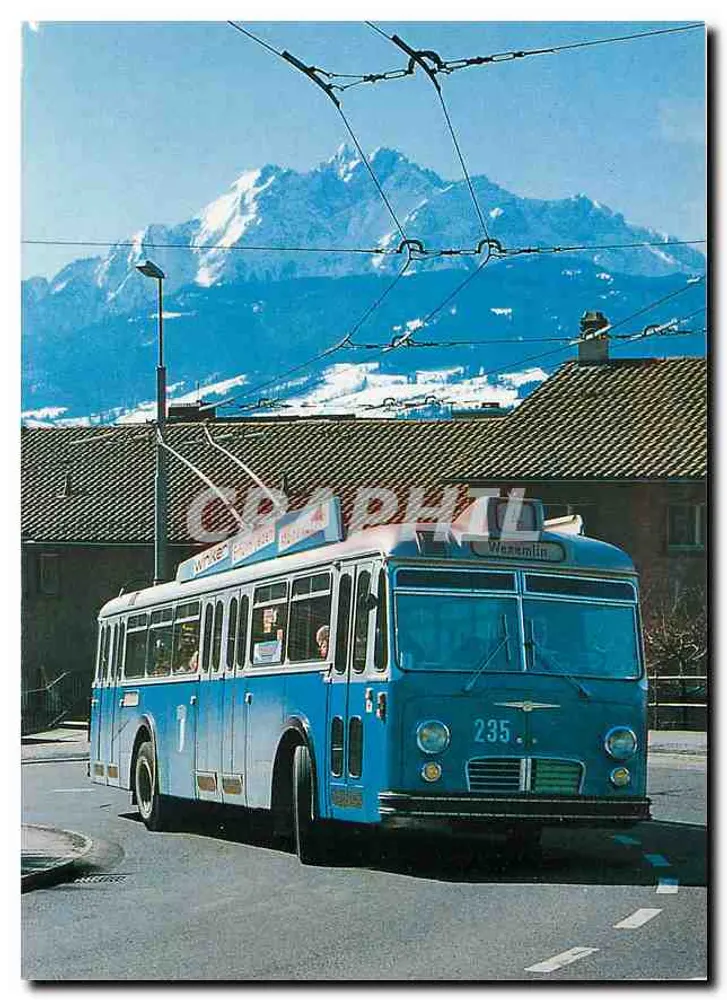 Trolleybus n°235 em Lucerna — (1961) — SWP / SAURER / BBC / MFO - Frente