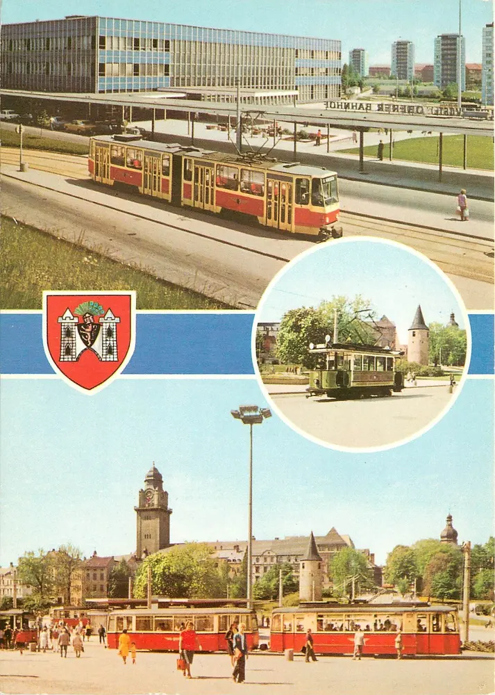 Plauen — Oberer Bahnhof e trams históricos — Ferbfotos Bild und Heimat (Darr) - Frente