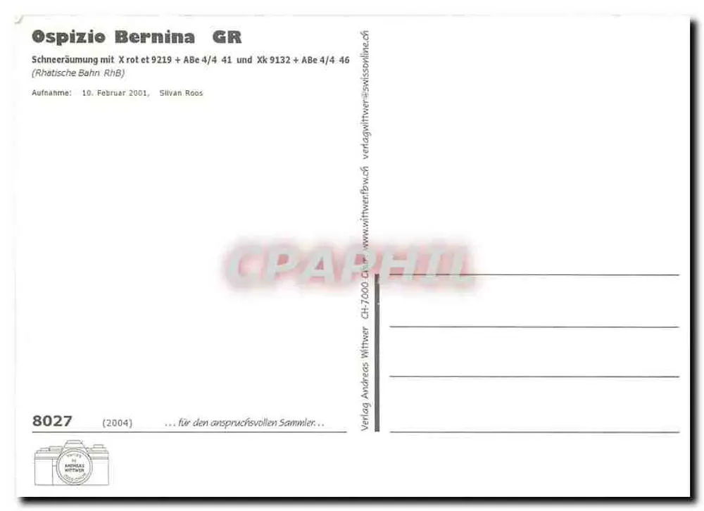 Ospizio Bernina — Zdjęcie czyszczenia torów z X 9219 + ABe 4/4 41 oraz Xk 9132 + ABe 4/4 46 (Rhätische Bahn RhB) — Wydawnictwo Andreas Wither - Rewers