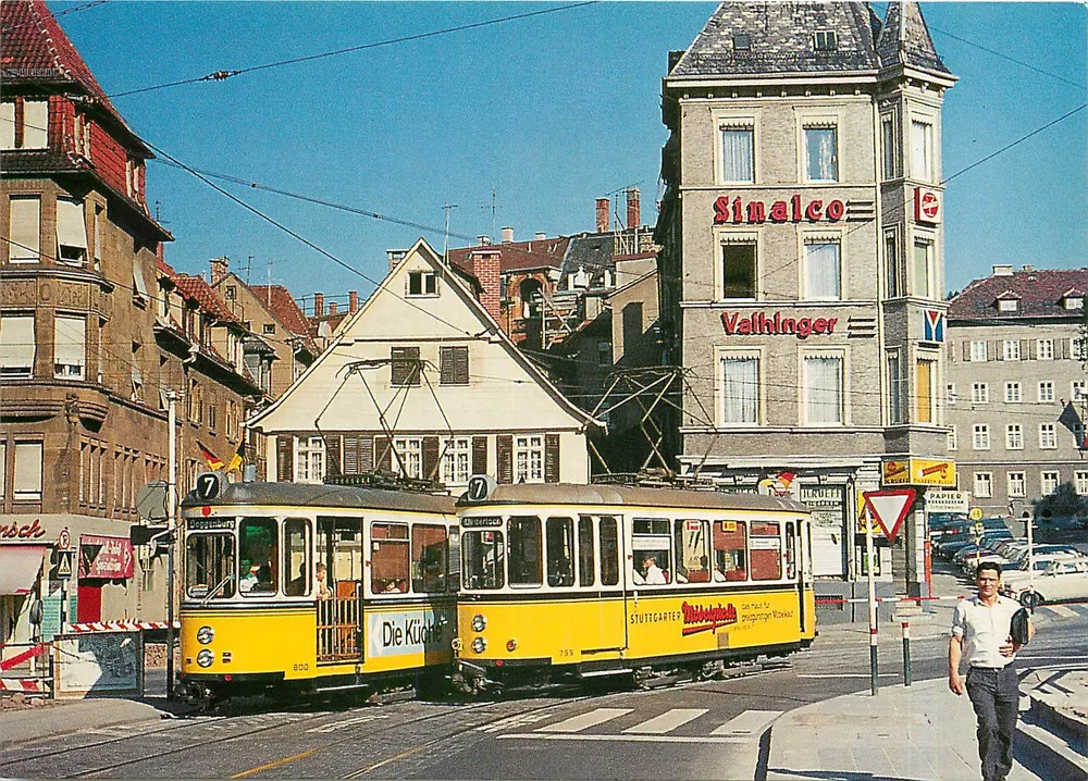 Stuttgart - Straßenbahnen 799 und 800 am Wilhelmplatz — Stuttgarter Straßenbahnen AG, Nr. 70039 - Vorderseite