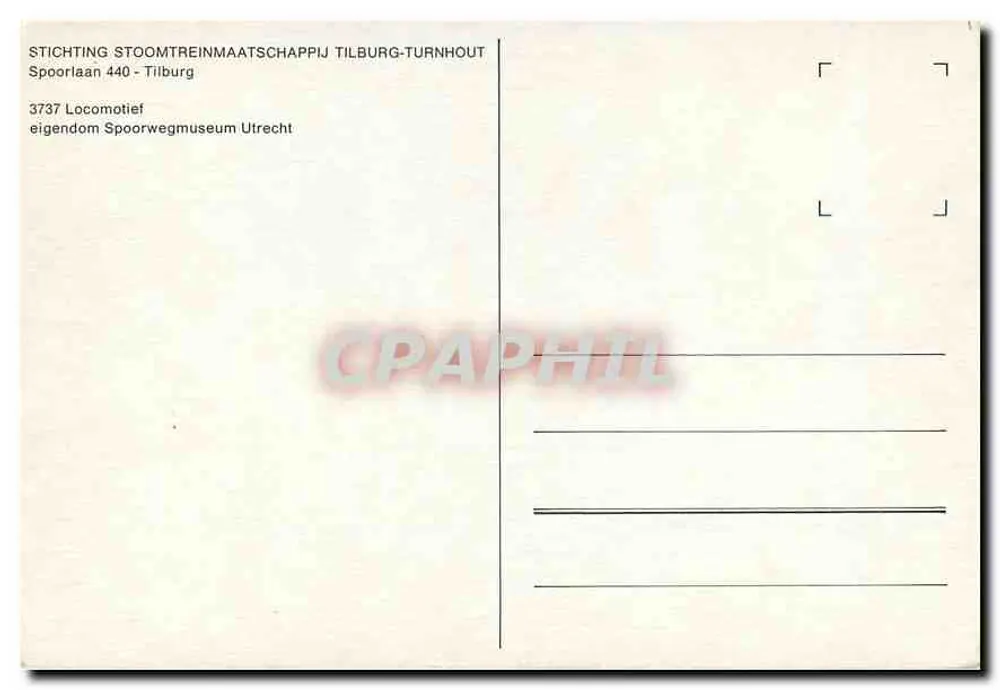 लोकोमोटिव संख्या 3737 — स्टिचिंग स्टूमट्रेनमैट्सचापी टिलबर्ग-टर्नहाउट - पीछे