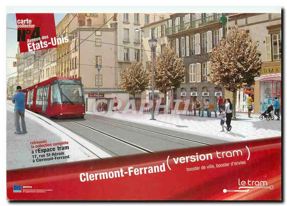 Clermont-Ferrand — Avenue des États-Unis — carte collector N°4 - Recto