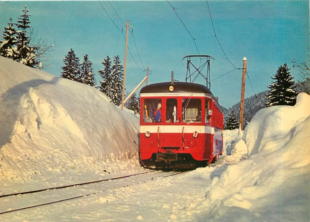 Train des Montagnes Neuchâteloises — Chaux-de-Fonds — Les Ponts-de-Martel — Compagnie des Chemins de Fer des Montagnes Neuchâteloises - Recto