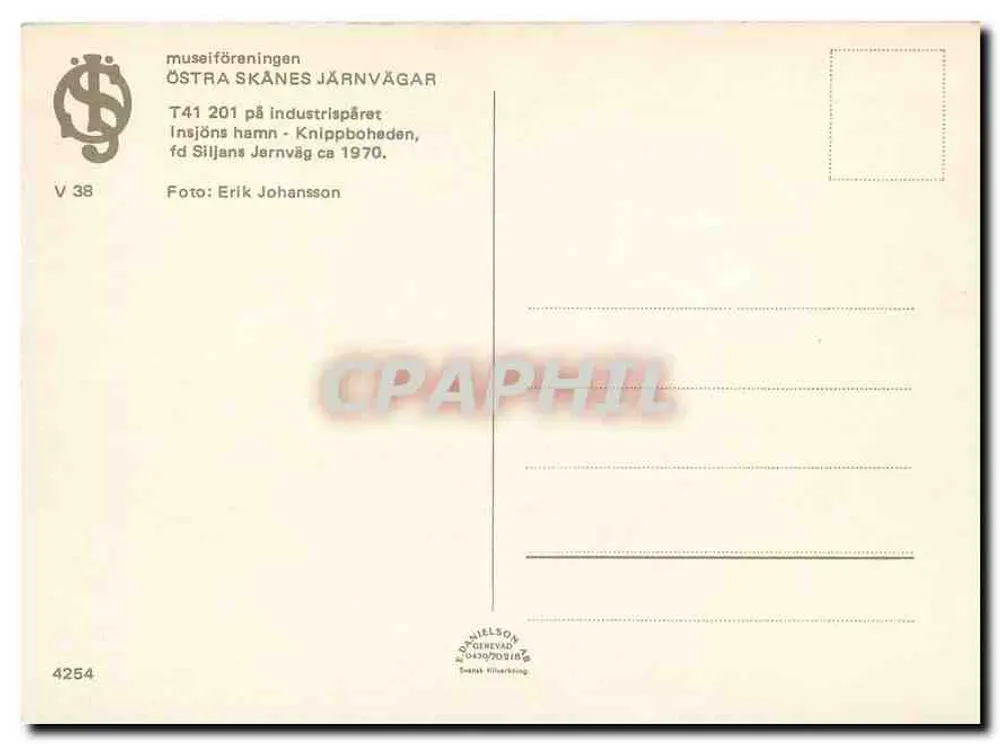 T41 201 — ओस्ट्रा स्कानेस के औद्योगिक रेलवे पर एक लोकोमोटिव — संपादक V 38 - पीछे