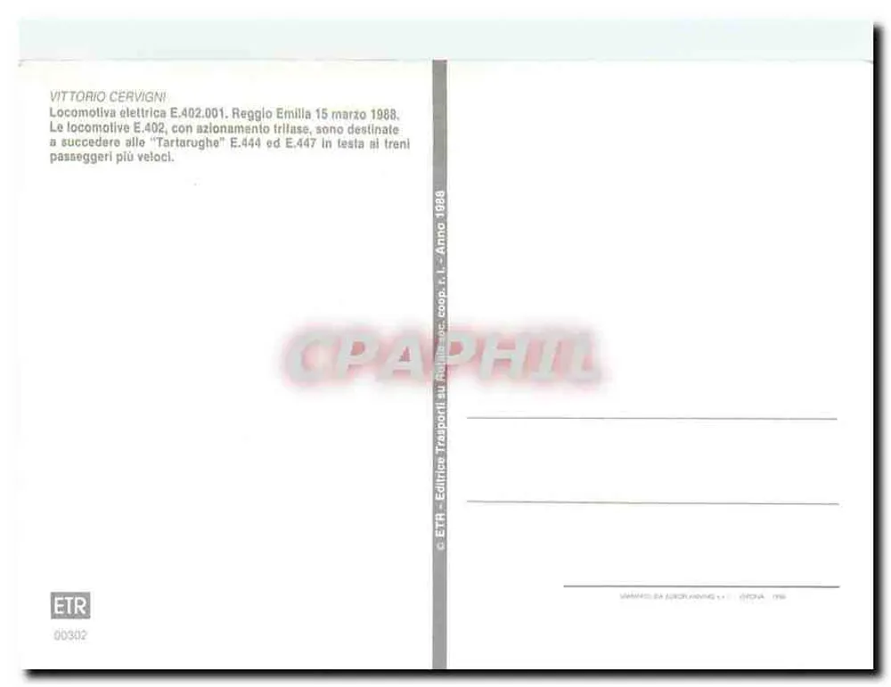विद्युत लोकोमोटिव E.402.001 — रेजियो एमिलिया — ETR - पीछे