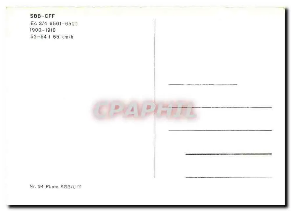 भाप लोकोमोटिव SBB-CFF — श्रृंखला Ec 3/4 — संख्या 6519 — SBB-CFF - पीछे