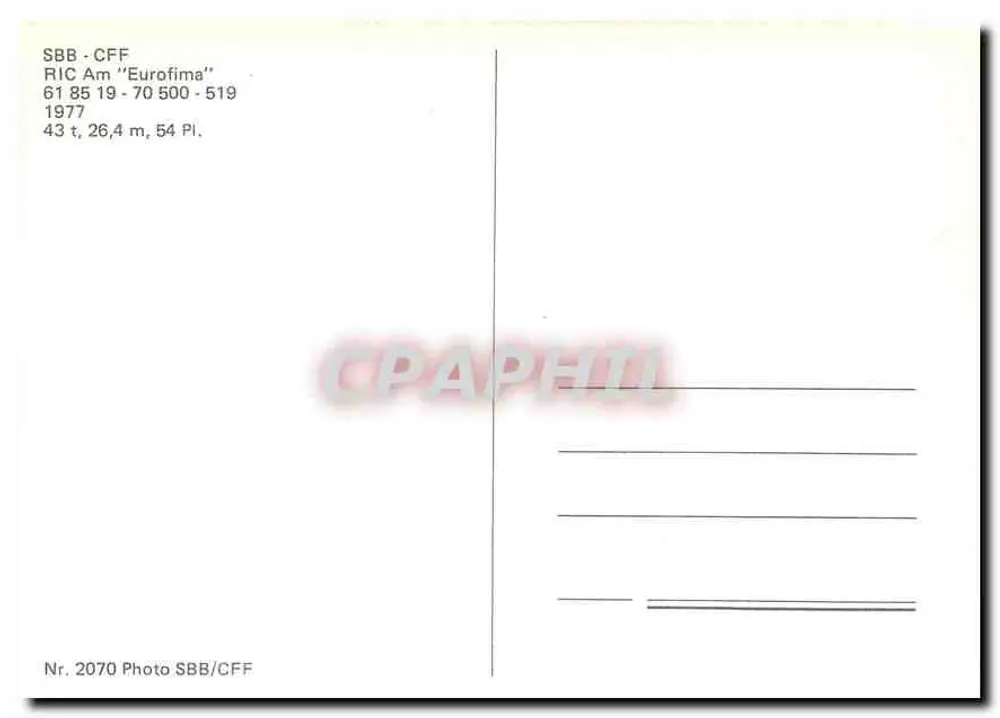 ट्रेन SBB CFF FFS — RIC Am 'Eurofima' — फोटो SBB/CFF - पीछे