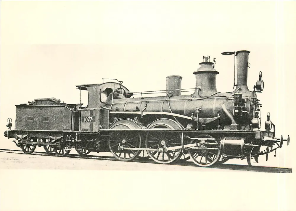 भाप लोकोमोटिव संख्या 1077 — SBB-CFF — श्रृंखला B 2/3 — 1868-1879 - आगे