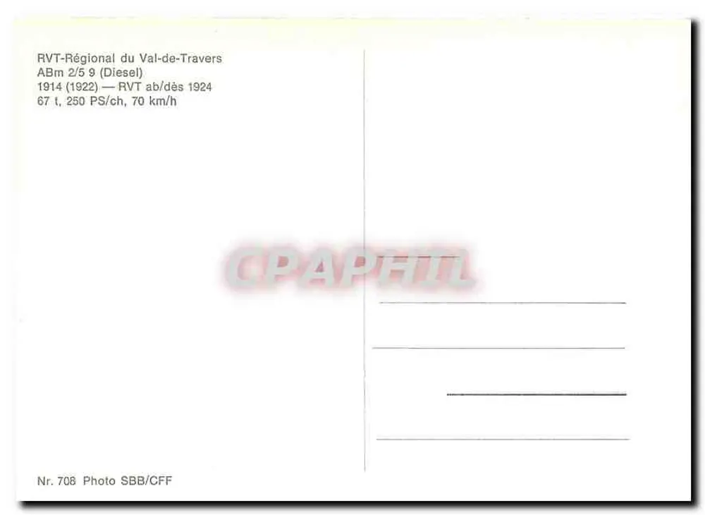 Train diesel ABm 2/5 9 — RVT-Regional du Val-de-Travers — SBB/CFF - Verso