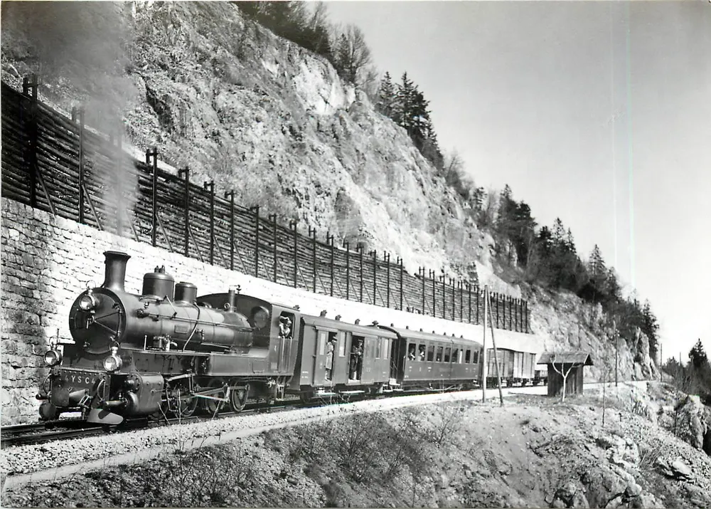 Yverdon — Ste-Croix — Un train dans les Rapillies de Baulmes en 1914 — SLM no 2171 / 1911 - Recto