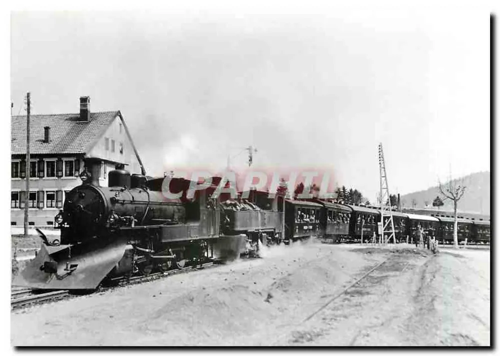 Yverdon — Ste-Croix — Ein Zug, der in den Bahnhof Ste-Croix einfährt, 1928 — Edition Touristischer Bahnhof Blonay-Chamby - Vorderseite