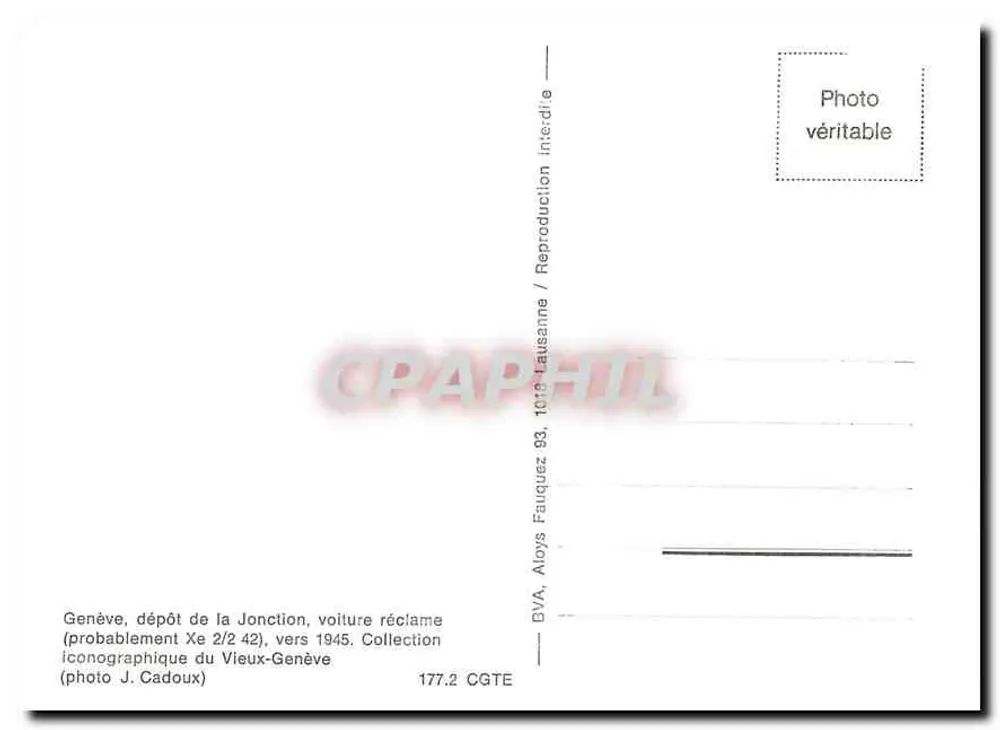 Genf - Depot de la Jonction - Werbung für Wagen GTE — GTE - Rückseite