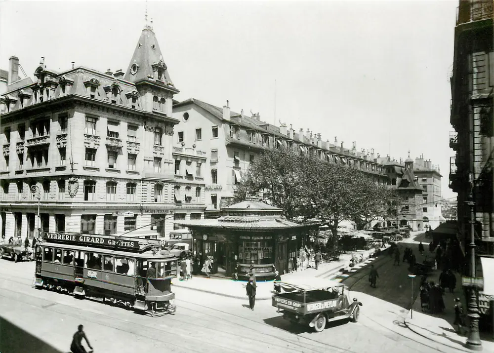 Genf, rue du Marché — Molard-Station — Foto F.-H. Jullien — Serie 177.8 CGTE - Vorderseite