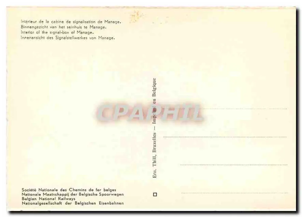Interior da cabine de sinalização de Manage — Société Nationale des Chemins de fer belges, Bruxelas - Verso