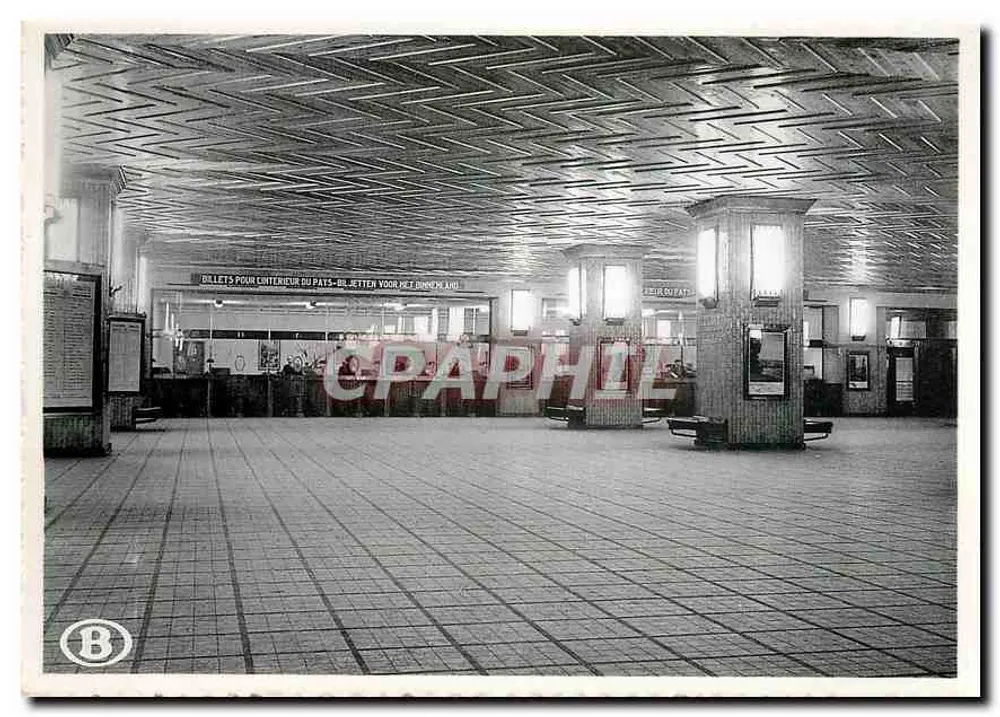Gare de Bruxelles-Midi — Salle des guichets — Société Nationale des Chemins de fer belges - Recto