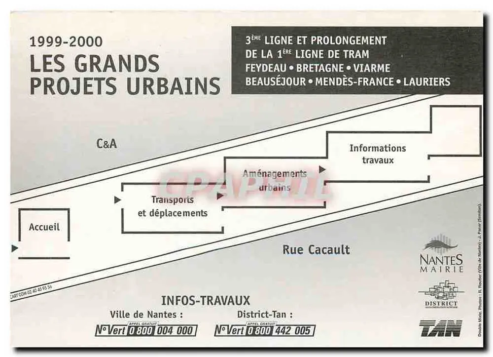 Tramway à Belleveuve — Exposition 'Les Grands Projets Urbains' — Nantes, 1999-2000 - Verso