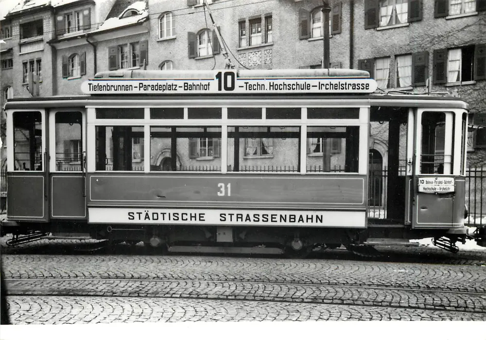 Zürcher Tramway — Tram Ce 2/2 Nr. 31 — Verein Tram-Museum Zürich - Vorderseite