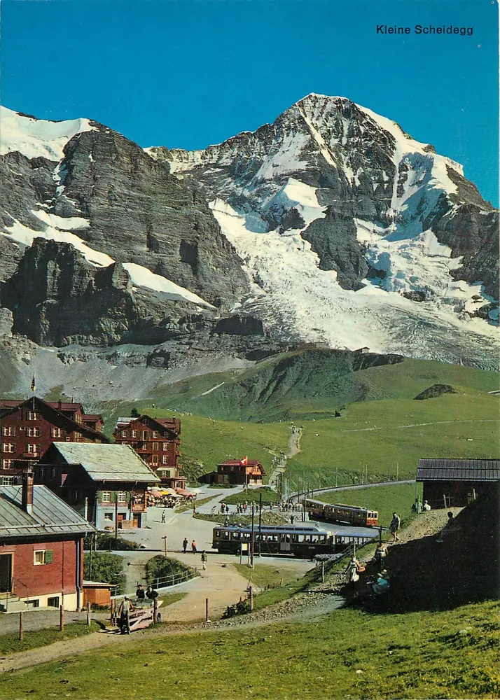 Kleine Scheidegg — vista com o Mönch — editor: Verlag Auhinger, Schwanden GL - Frente