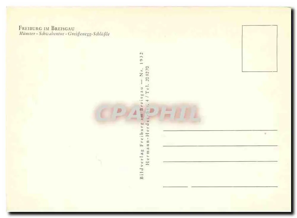 Freiburg im Breisgau — Münster-Schwabentor-Greiffenegg-Schlößle — Bildverlag Freiburg im Breisgau - Achterkant