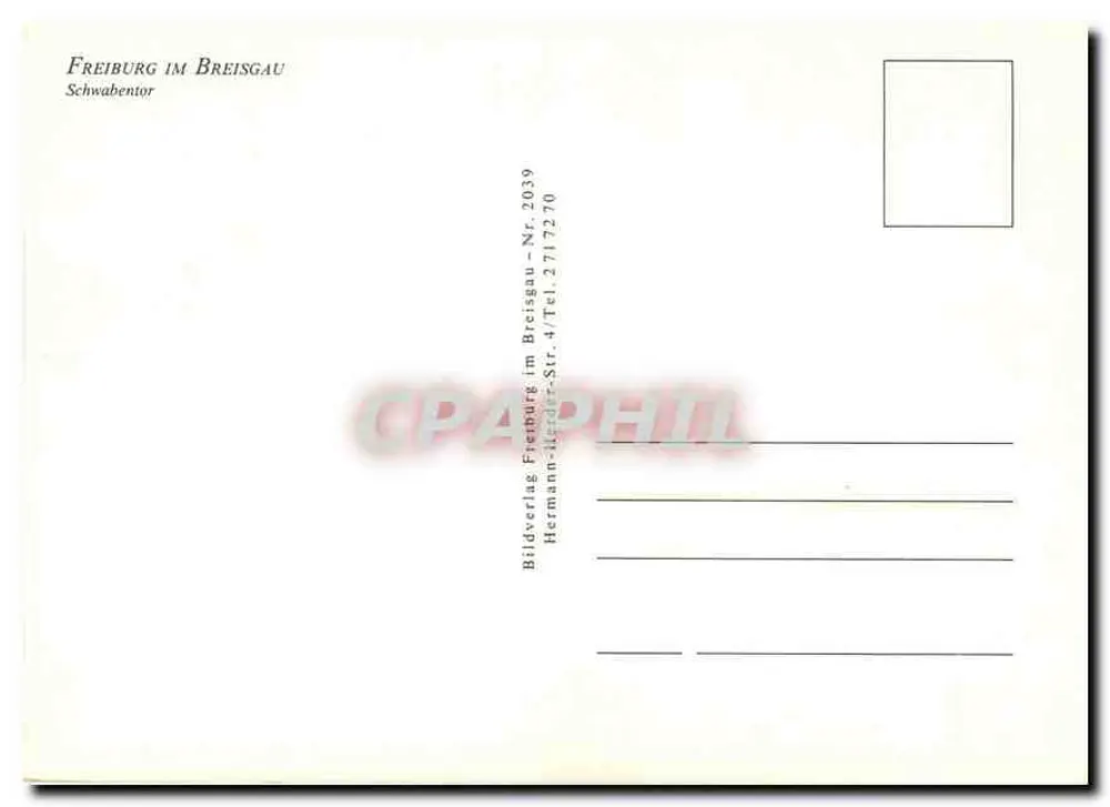 Freiburg im Breisgau — Schwabentor — Bildverlag Freiburg im Breisgau, Nr. 2717270 - Verso