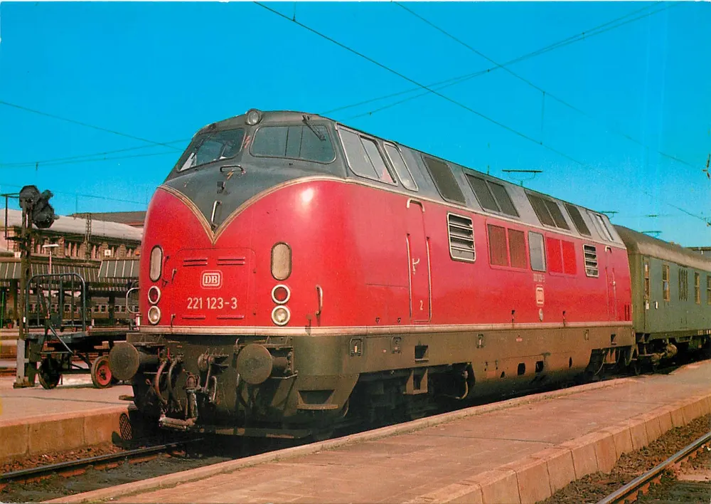 Locomotive diesel DB V 220 123-3 — Iruher — Deutsche Bundesbahn, Krauss-Maffei AG, München, 1964 - Recto