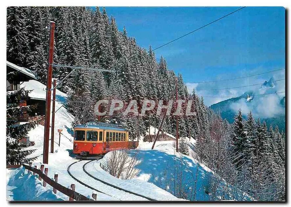 Trem de cremalheira na montanha — Automotriz Be 4/4 23 em Müren — Éditions du Cabri, Brel (França) - Frente