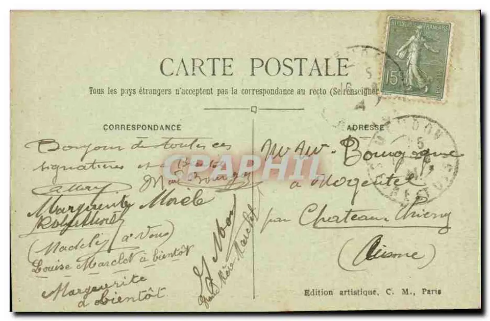 Bois de Meudon-Clamart — L'Étang de Villebôn — C. M. n°139 - Rückseite