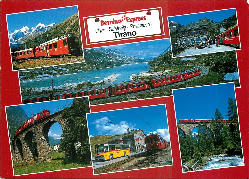 Expresso Bernina — Chur–St. Moritz–Poschiavo–Tirano — Editor: Erguadin Press AG, Samedan - Frente