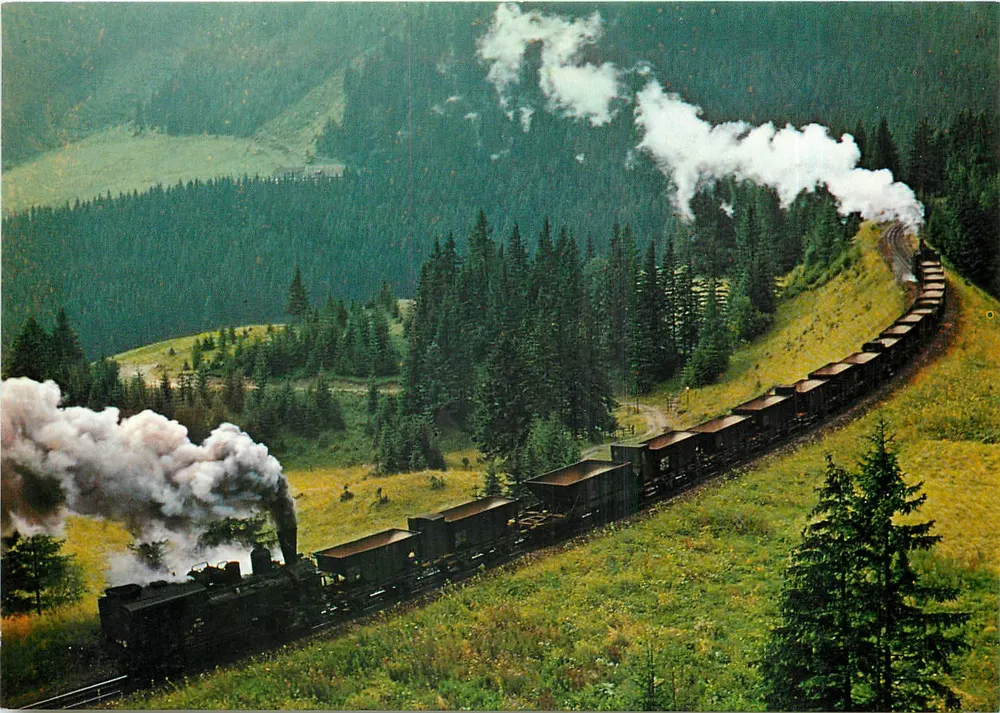 Trem a vapor nas montanhas — Erzbergbahn entre Vordernberg e Práčibichl — editor Deutsche Gesellschaft für Eisenbahngeschichte e.V. - Frente