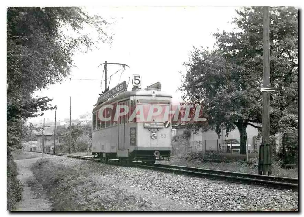 Tramway Neuchâtel — Motrice 83 sur l'ancien tracé — Édition TH Neuchâtel - Recto