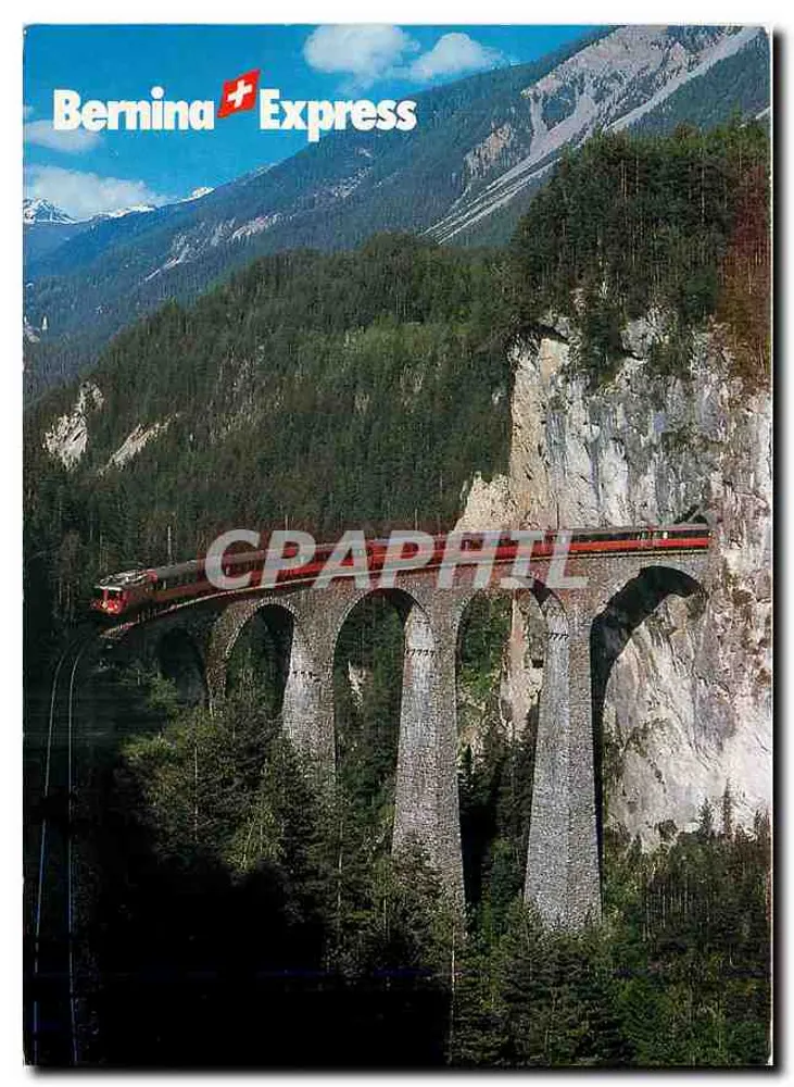 Bernina Express — Zug über den Landwasserbrücke in Filisur — Photothek Geiger, n° 7800 - Vorderseite