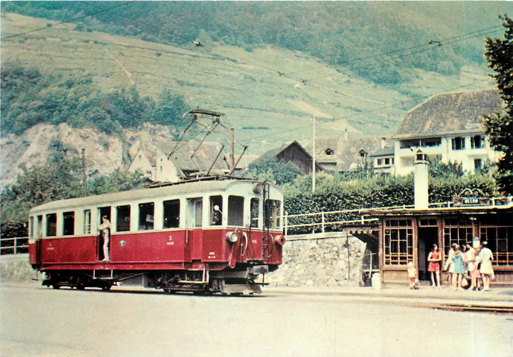 Tramway de Ollon — estação de Ollon — edição Farrowviews - Frente