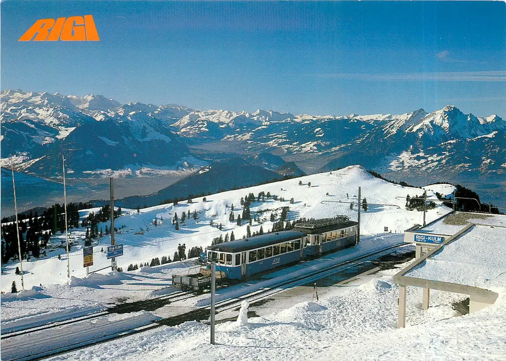 Rigi-Kulm — uitzicht op de Berner Alpen en het Pilatus — uitgever Engelberger, n° 12814 - Voorkant