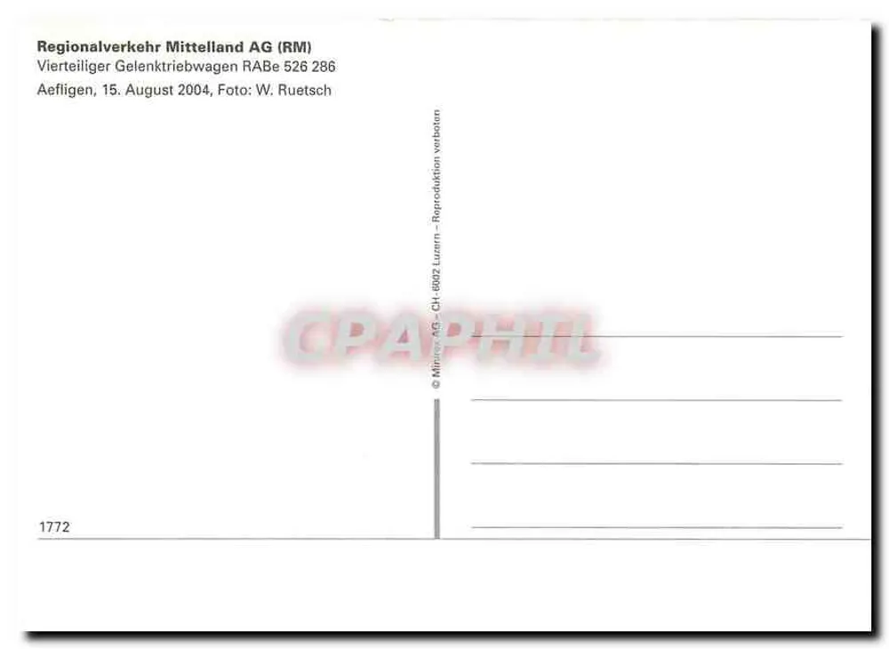 Train RABe 526 286 — Aeffigen — Regionalverkehr Mittelland AG - Verso