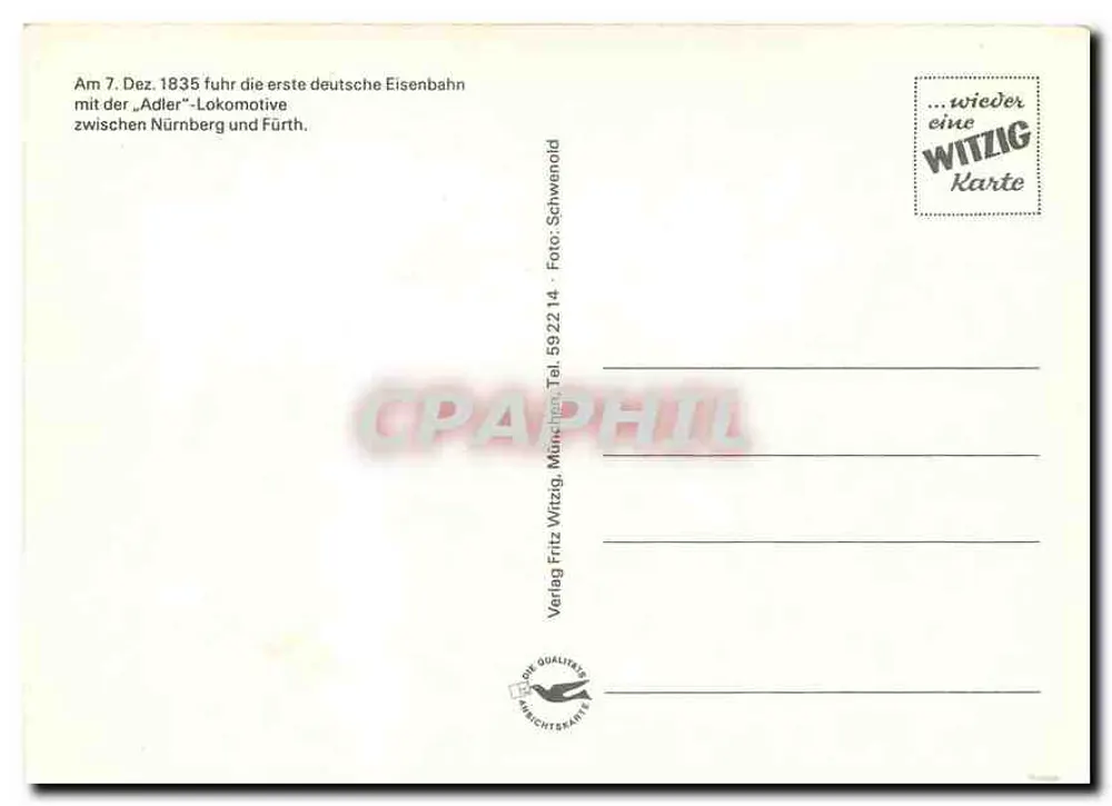 Trem a vapor — 150 anos dos trilhos alemães 1835-1985 — editor Witzig - Verso