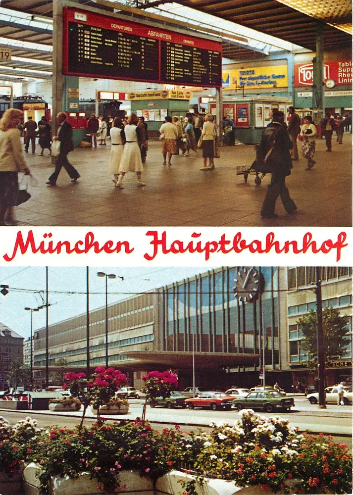 Munique Hauptbahnhof — vista interior e exterior — Witzig Karte Nr. 119 - Frente