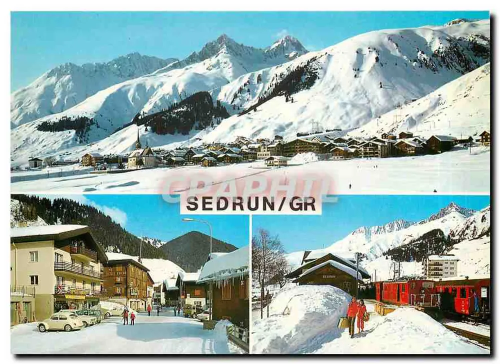 Sedrun — village alpin enneigé — Graphphil - Recto