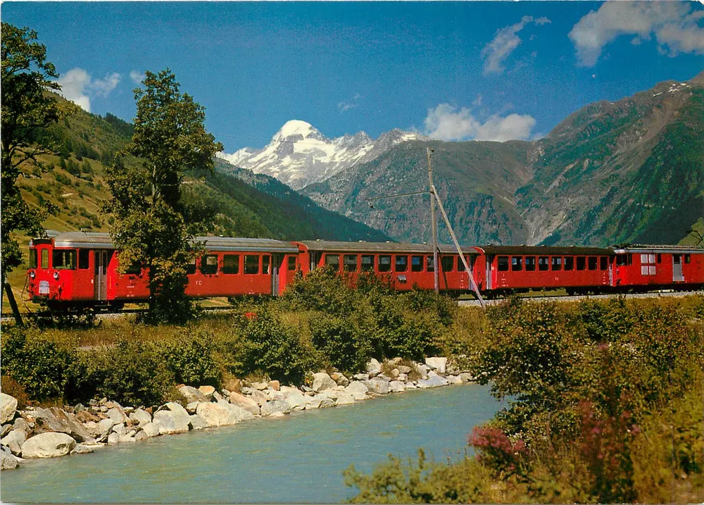 Zug der Furka-Oberalp-Bahn — Goms, Wallis — Thol Klopfenstein - Vorderseite