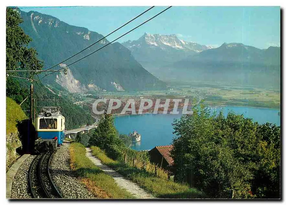 Lac Léman — Train Montreux — Rochers-de-Nayes — Éditions Helio - Recto