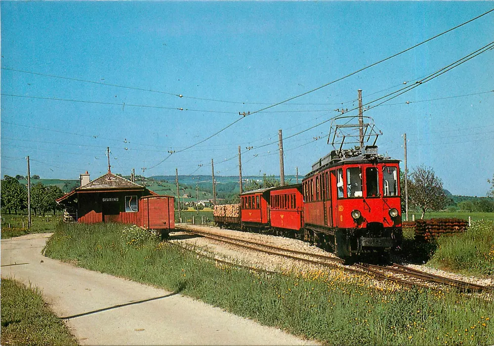 Givrins — Mixed Train Departing — Éditions Helio - Front