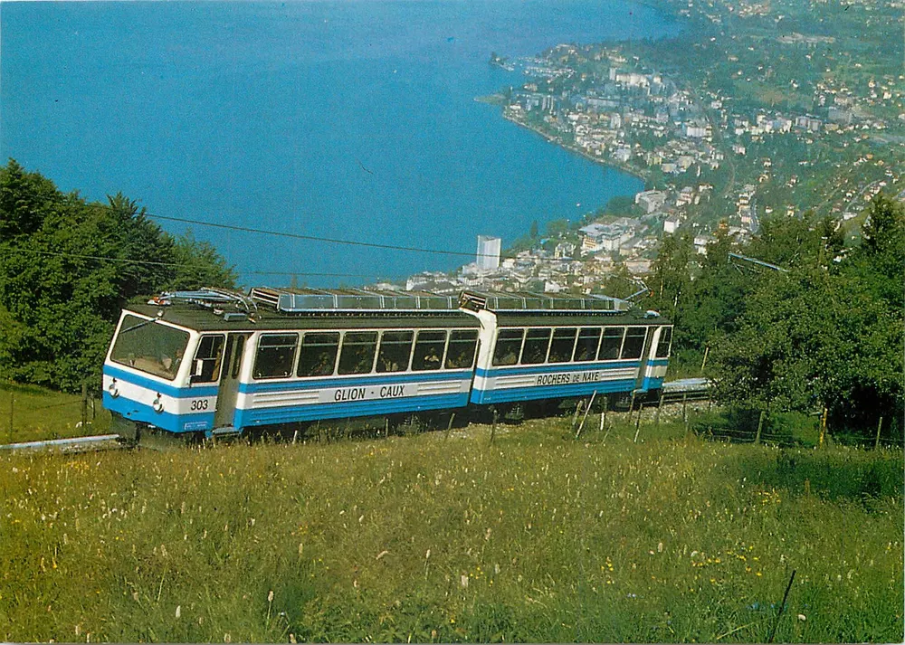 Doppeltriebwagen der Rochers-de-Naye — Glion - Caux — Edition Photoglob SA, Zürich/Vevey - Vorderseite