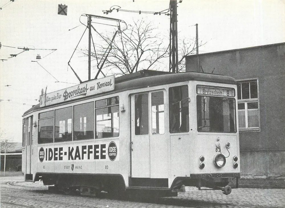 Tramway von Mainz — Werbung IDEE-KAFFEE — Verlag Stadtwerke Mainz AG - Vorderseite
