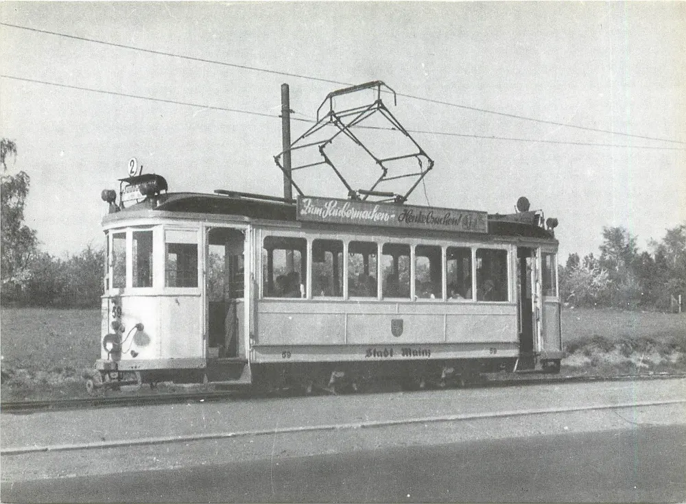 Tramway de Mainz — Traction électrique — Éditeur : Stadtwerke Mainz AG / Verkehrsbetriebe, série 51-60 - Recto